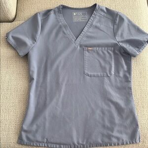 Vapor Blue Figs Scrub Top